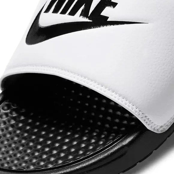 NWT Nike Men\'s Benassi JDI Slides Sport Sandal, White/Black-Sz 12 NIKE SLIDE BENASSI JDI SANDAL 343880-100 WHITE/BLACK SLIP ON  main image 4